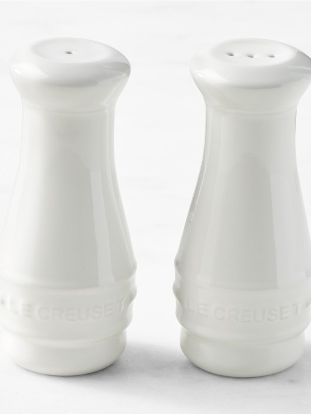 Le Creuset White Ceramic Salt and Pepper Set